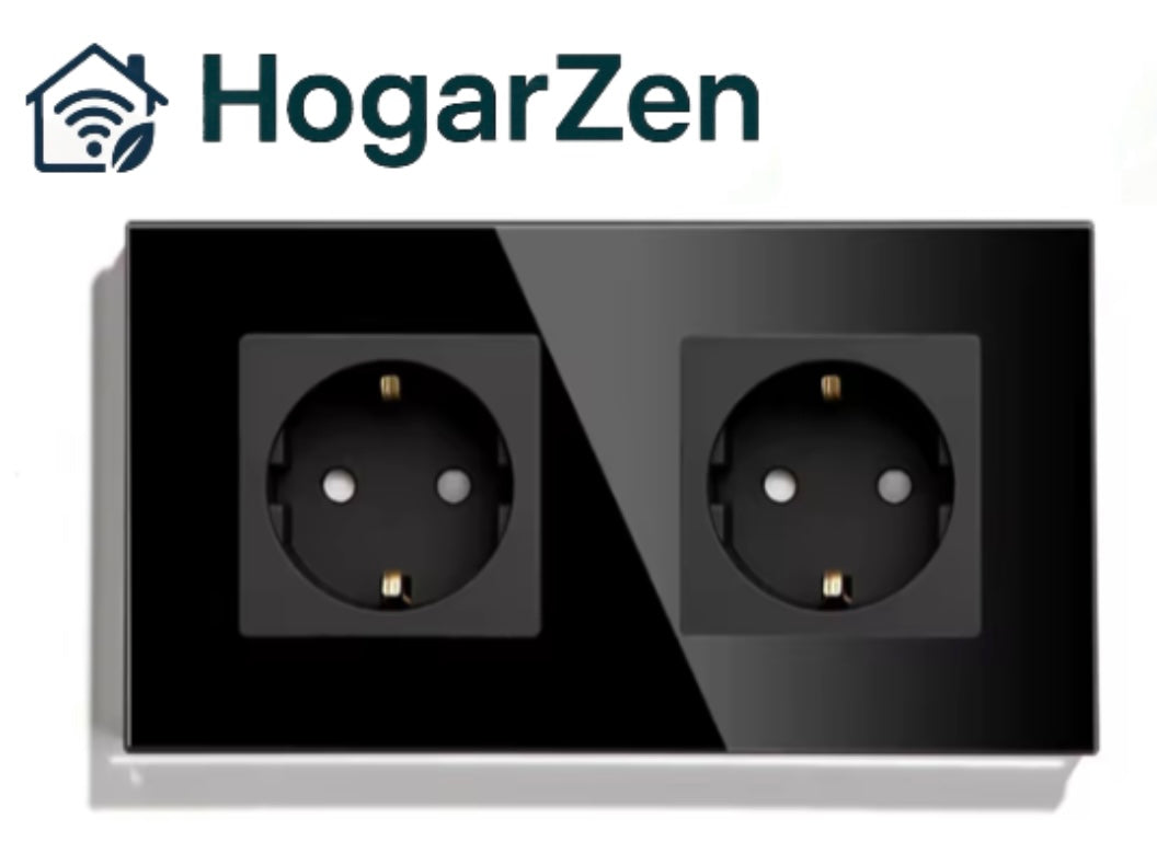 LumiZen PowerDot Doble – Enchufe Inteligente con Control Total y Estilo Zen