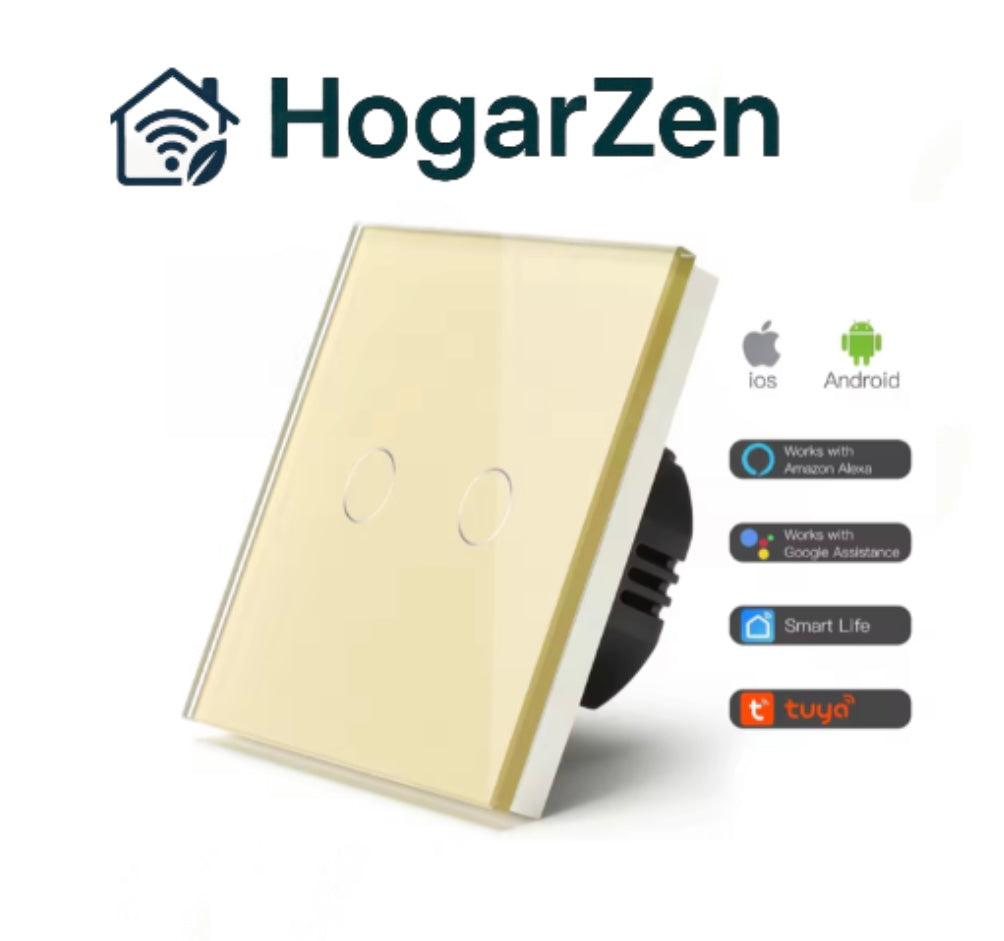 Interruptor Inteligente LumiZen Touch Doble – Control Táctil y Conectividad Smart