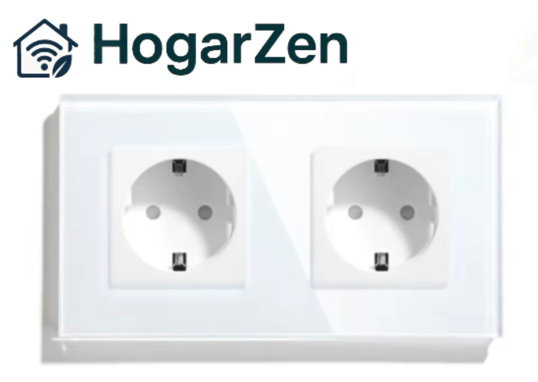LumiZen PowerDot Doble – Enchufe Inteligente con Control Total y Estilo Zen