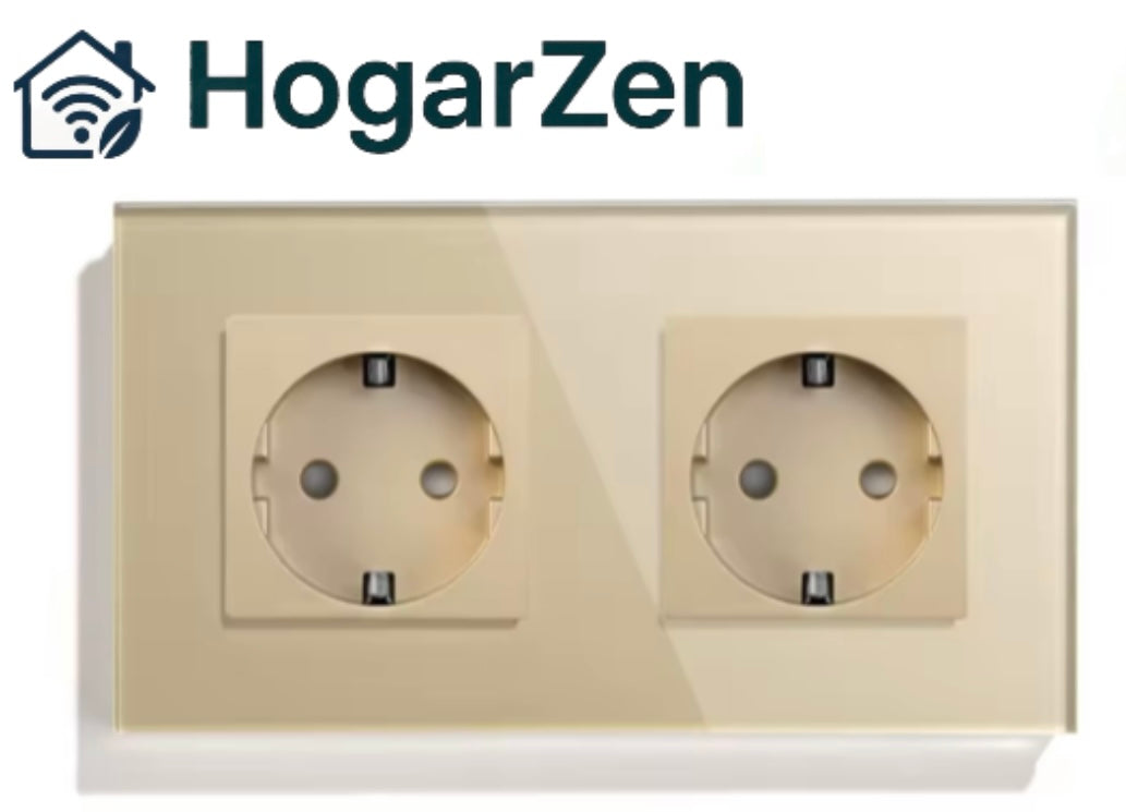 LumiZen PowerDot Doble – Enchufe Inteligente con Control Total y Estilo Zen