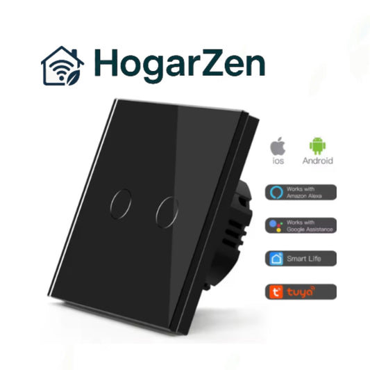 Interruptor Inteligente LumiZen Touch Doble – Control Táctil y Conectividad Smart
