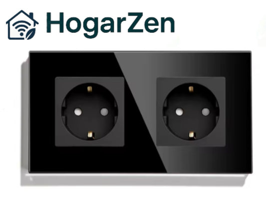 LumiZen PowerDot Doble – Enchufe Inteligente con Control Total y Estilo Zen